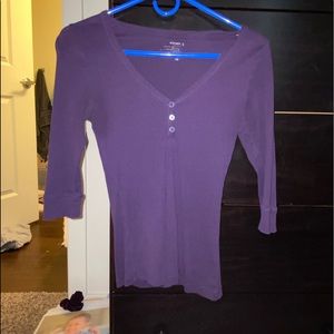 purple long sleeve shirt